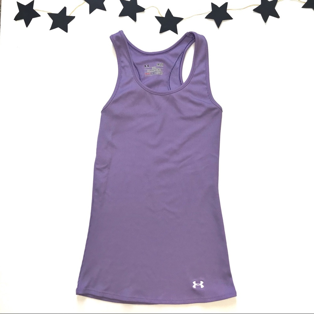 Under Armour Purple HeatGear Tank Top Size Small